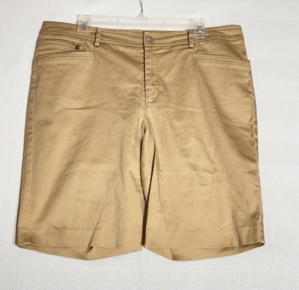 Lauren Ralph Lauren Stretch Cotton Shorts Size 14 Pockets Zip Fly Snap & Button